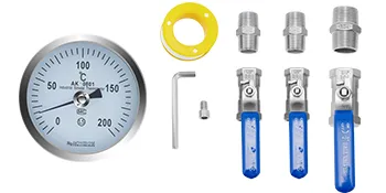 Bandeja evaporadora de jarabe de arce VEVOR con termómetro, accesorios y válvulas.