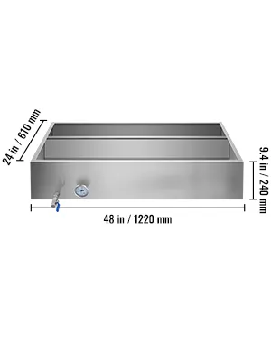 Bandeja evaporadora de jarabe de arce VEVOR, caja de 48 x 24 x 9,4 pulgadas.