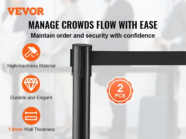 VEVOR-dranghekpalen: duurzaam, elegant, zeer hard materiaal, wanddikte 1,8 mm, 2 stuks.