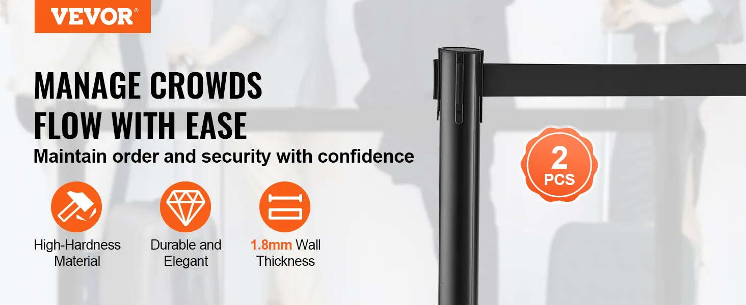 VEVOR-dranghekpalen: duurzaam, elegant, zeer hard materiaal, wanddikte 1,8 mm, 2 stuks.