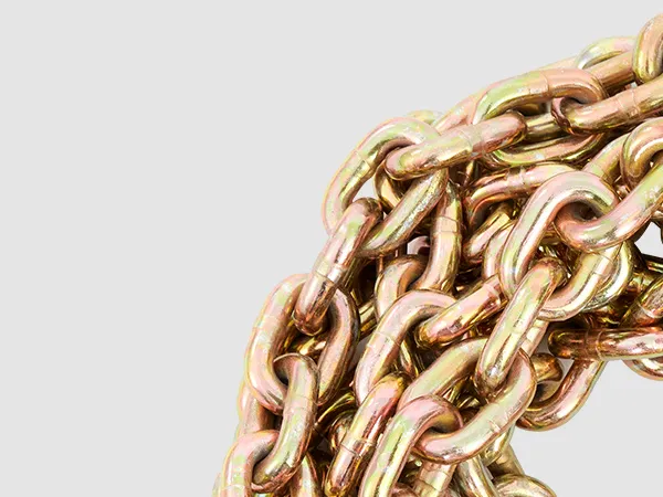 close-up of golden VEVOR transport binder chain against a plain white background.
