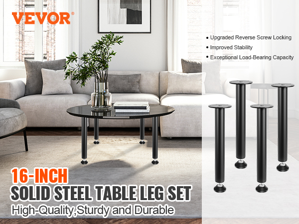 VEVOR 0.4M Solid Steel Adjustable Desk Legs Office Table