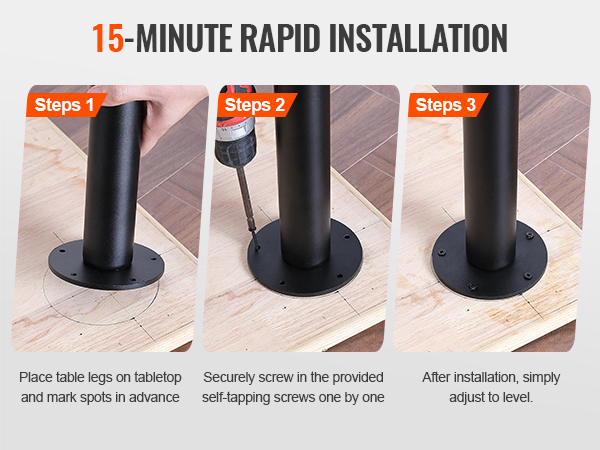 新品未開封　LABRICO STEEL TABLE LEG （black）４本 S1078823.jpg