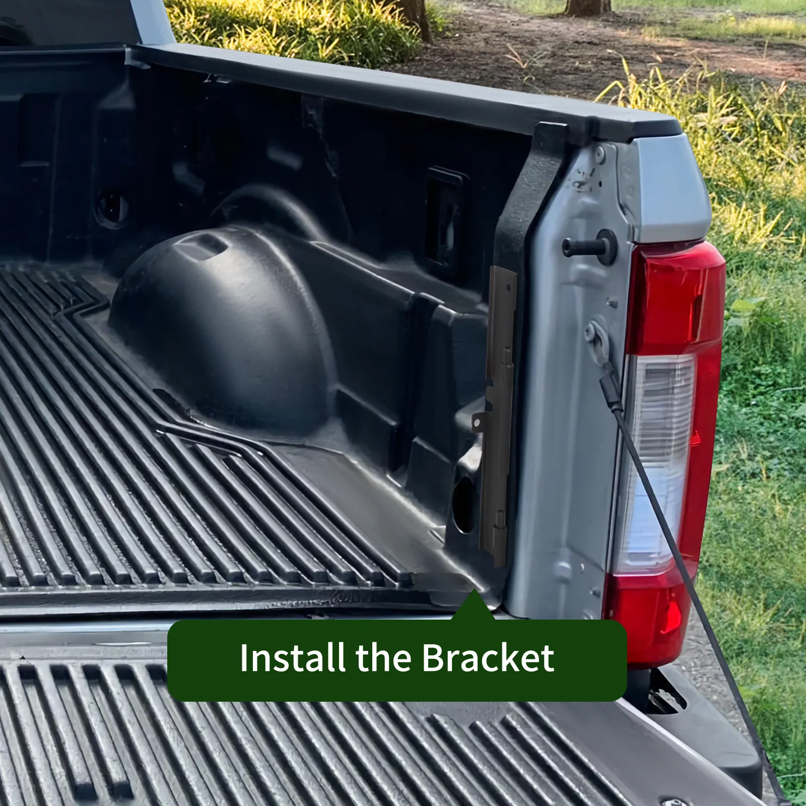 VEVOR truck bed storage tool box installation with focus on installing the bracket in the truck bed.