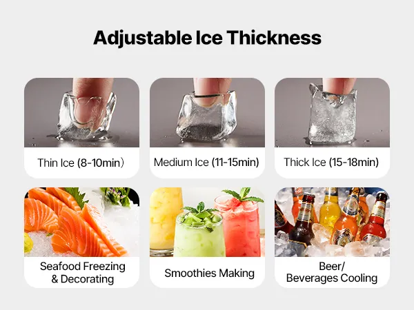Commercial Ice Maker 360LBS/24H with 300LBS Storage Bin Auto Self-Cleaning