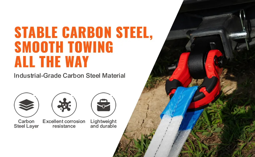 VEVOR trailer hitch receiver, carbon steel, corrosion-resistant, durable, lightweight, smooth towing.