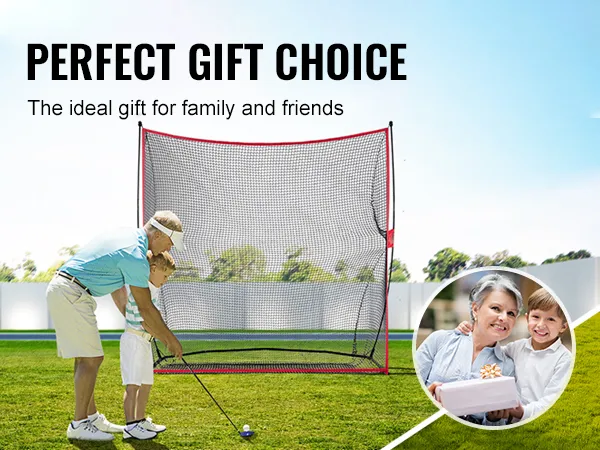 trening golfa z siatką do ćwiczeń golfa VEVOR, idealny wybór na prezent dla rodziny w słonecznym ogrodzie.