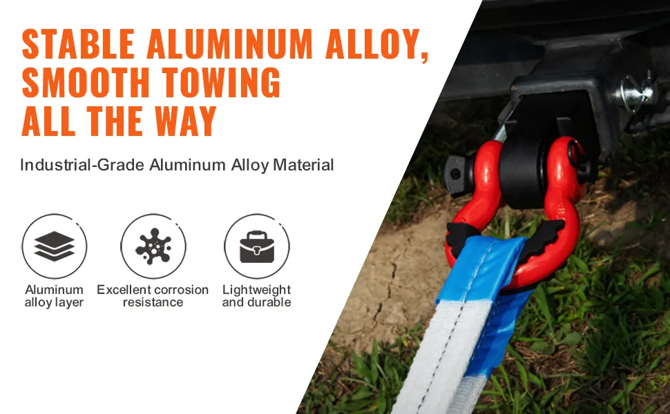 VEVOR trailer hitch receiver, stable aluminum alloy, corrosion-resistant, lightweight, and durable.