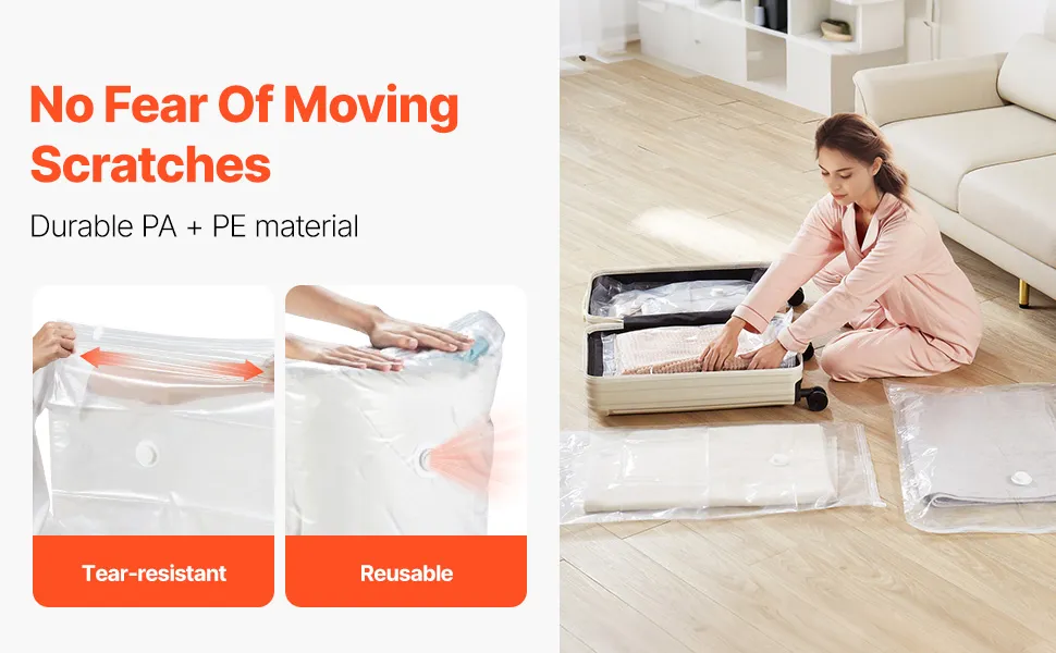 VEVOR Vacuum Storage Bags, 15 Pack Space Saver Seal Bag(3 Jumbo/3