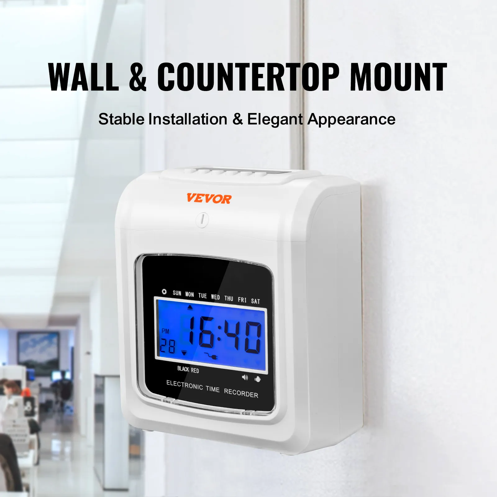 VEVOR Punch Time Clock, Time Tracker Machine for Employees of Small ...