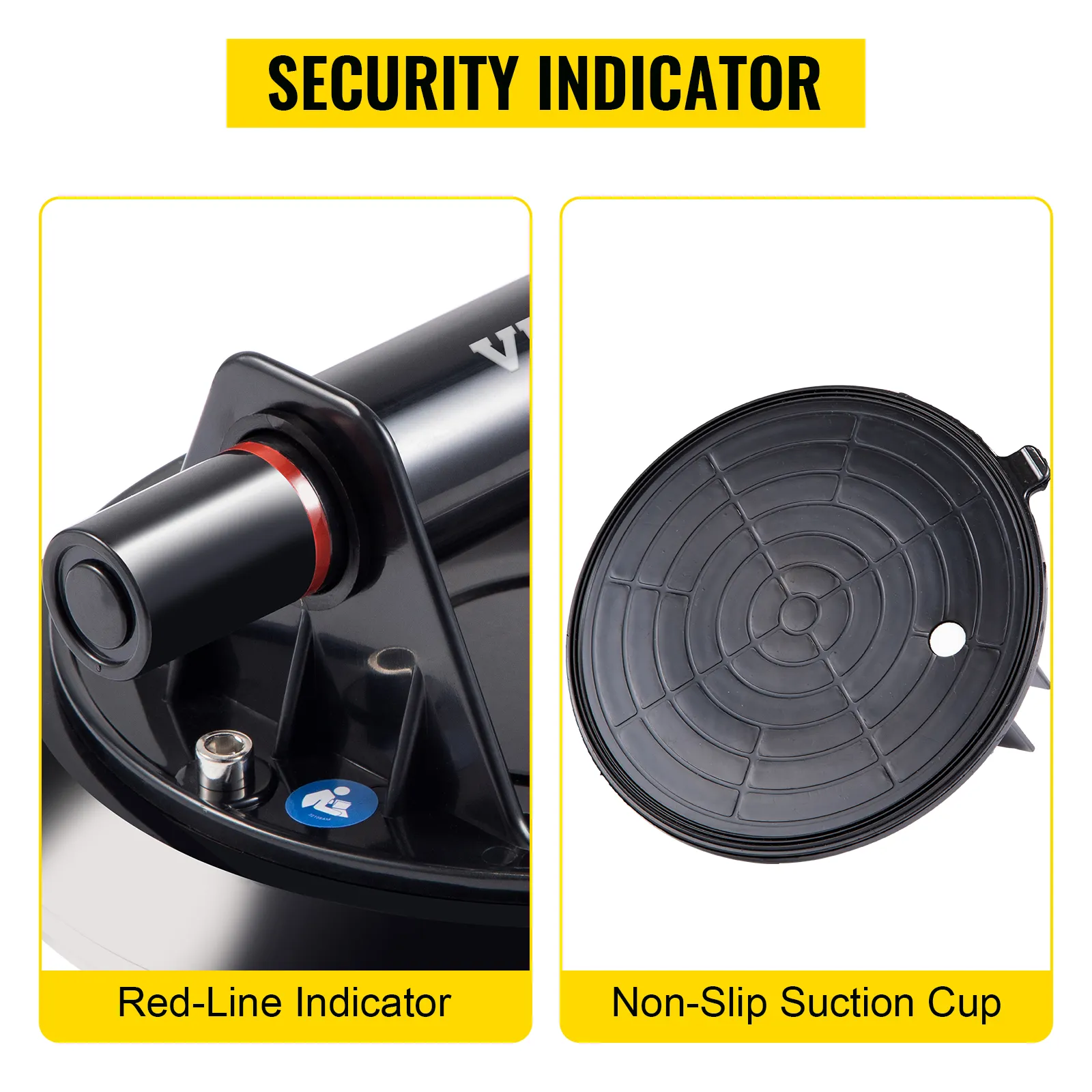 VEVOR glass lifting suction cup with red-line and non-slip features