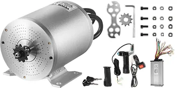 Motor de CC eléctrico sin escobillas VEVOR con controlador, cables y conjunto de accesorios.