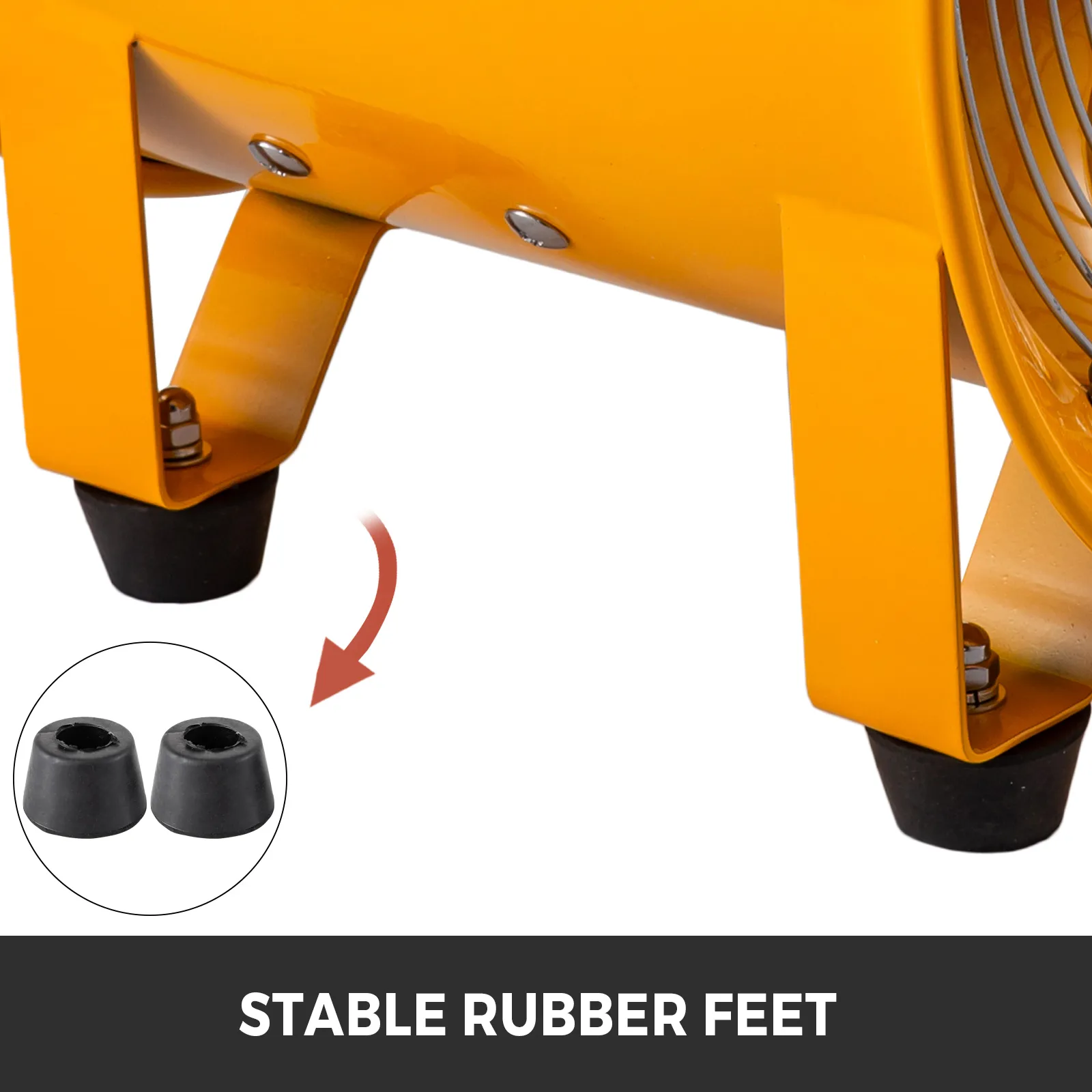 VEVOR explosion proof fan with stable rubber feet for enhanced stability.