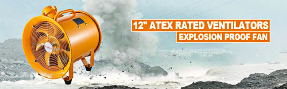 Ventilador a prueba de explosiones VEVOR: ventiladores con clasificación ATEX de 12" en acción