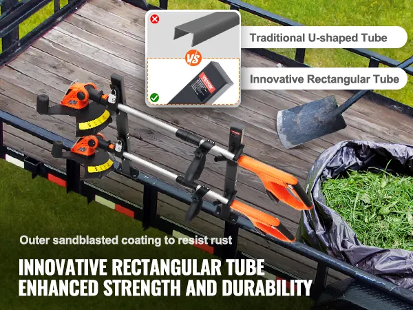 worker using VEVOR trimmer rack with innovative rectangular tube for enhanced strength and durability.