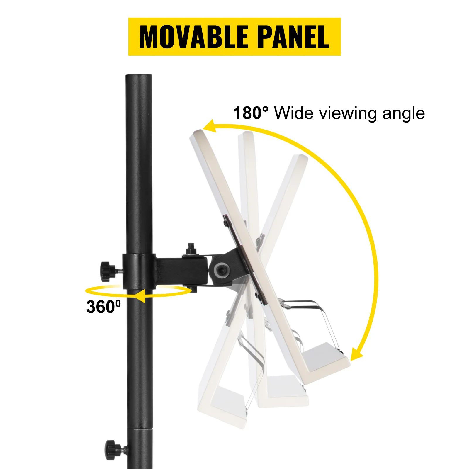 VEVOR reading stand with 360° rotation and 180° adjustable panel for wide viewing angle. movable panel.