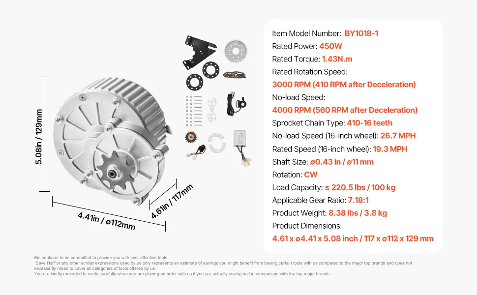Kit Motor Eléctrico 500W 36V Para Bicicleta - Sin Escobillas, 3000 RPM | Controlador Mejorado Y Acelerador