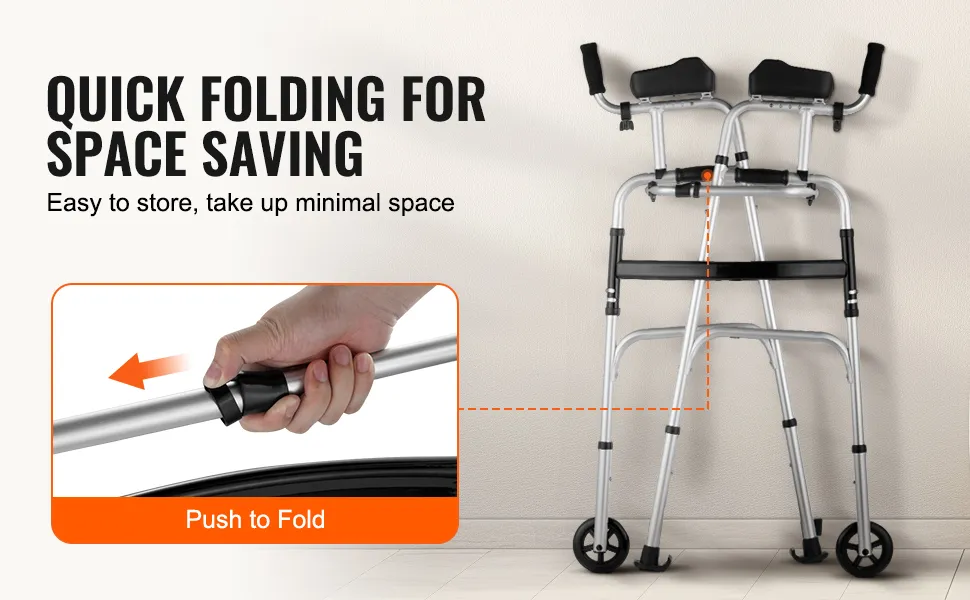 Składany chodzik VEVOR, szybko składany, oszczędzający miejsce, łatwy do przechowywania dzięki funkcji składania typu push-to-fold.