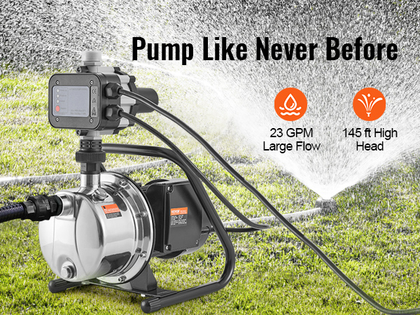 VEVOR Shallow Well Pump Portable Jet Pump w/ Auto Controller