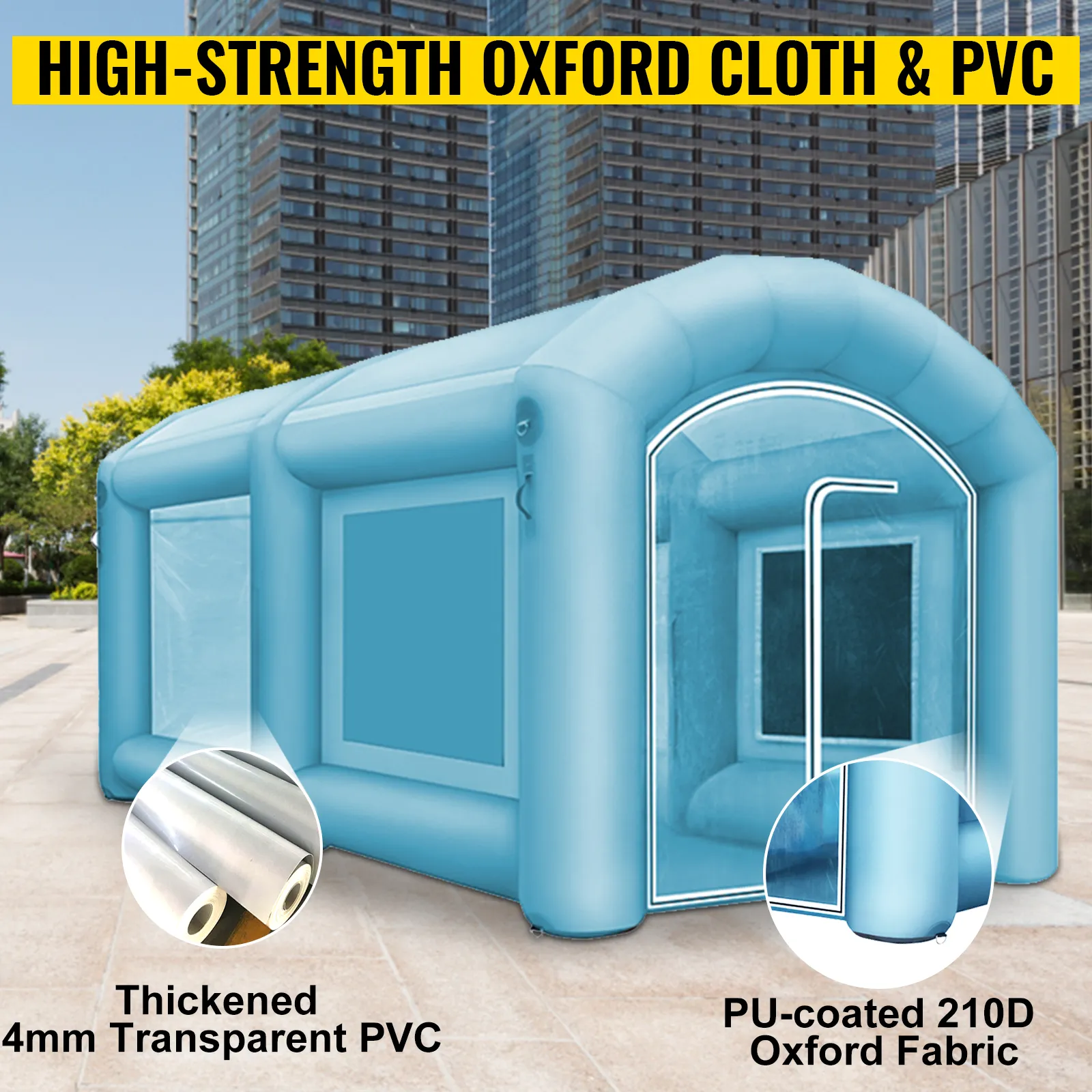 Cabina de pintura inflable VEVOR con tela oxford de alta resistencia y pvc.