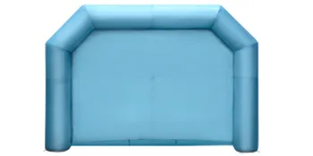 VEVOR inflatable car paint booth in blue with inflated frame and large front opening.