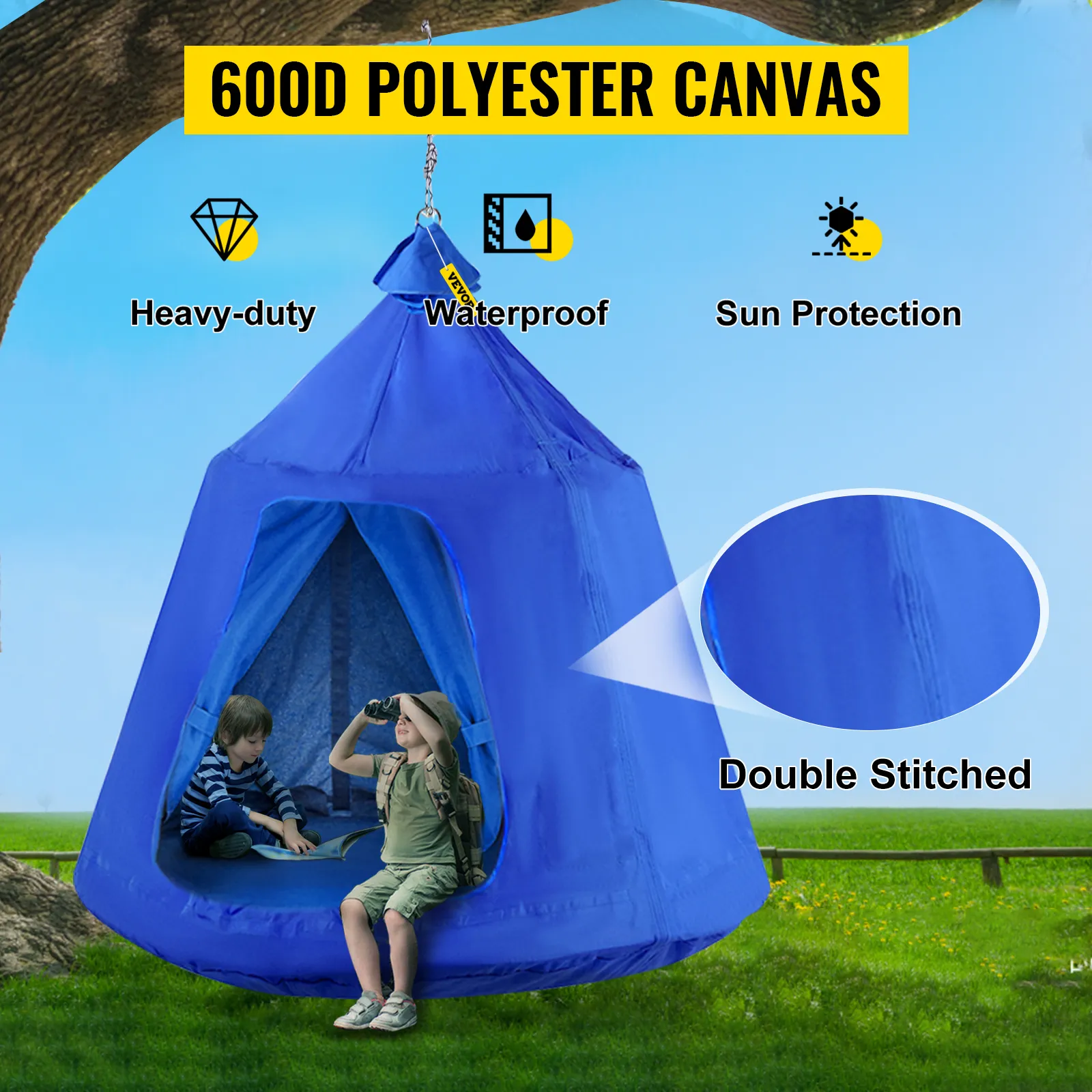 Carpa colgante para árbol VEVOR, lona de poliéster 600d resistente, impermeable y protegida del sol.