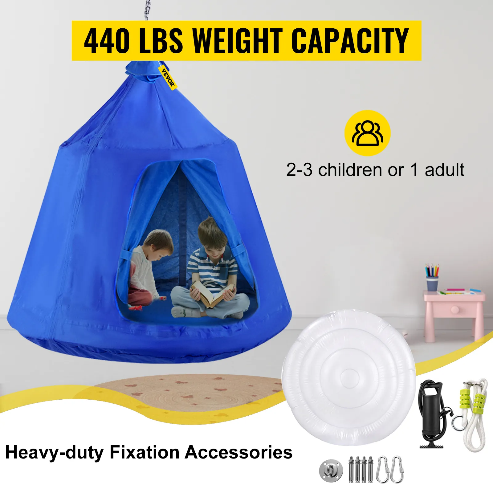 Tienda de árbol colgante VEVOR con capacidad de 440 libras, con capacidad para 2 o 3 niños o 1 adulto.