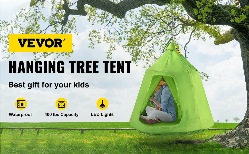 Carpa colgante para árbol VEVOR: diversión al aire libre perfecta para niños, soporta hasta 400 libras.