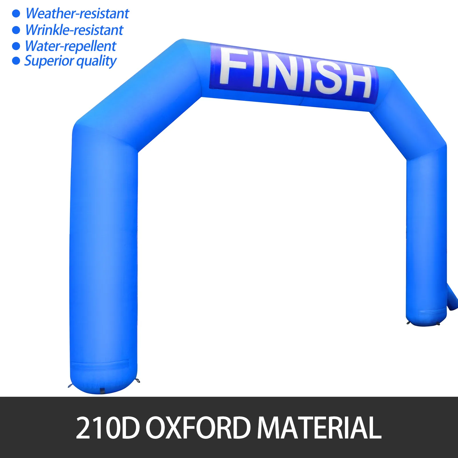 VEVOR inflatable arch for finish lines, weather-resistant, wrinkle-resistant, water-repellent.