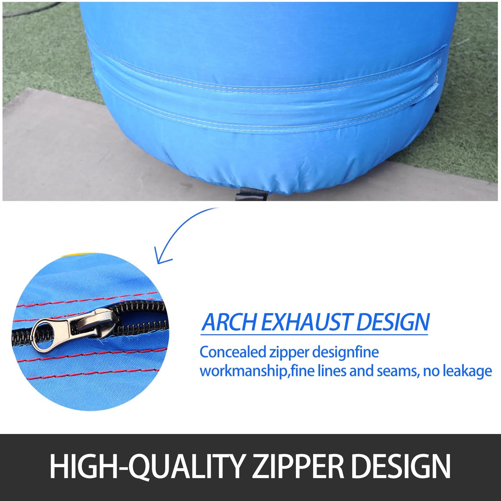 VEVOR inflatable arch with concealed zipper design for high-quality seam work.