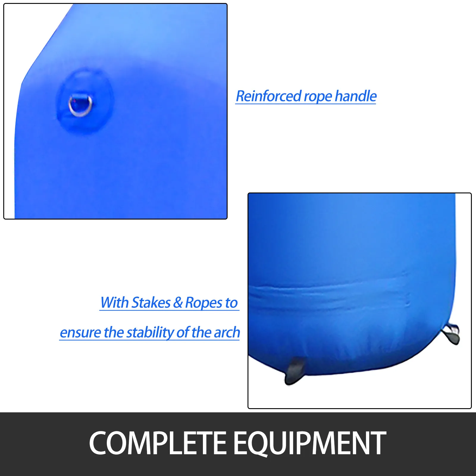 VEVOR inflatable arch with reinforced rope handle for enhanced stability.