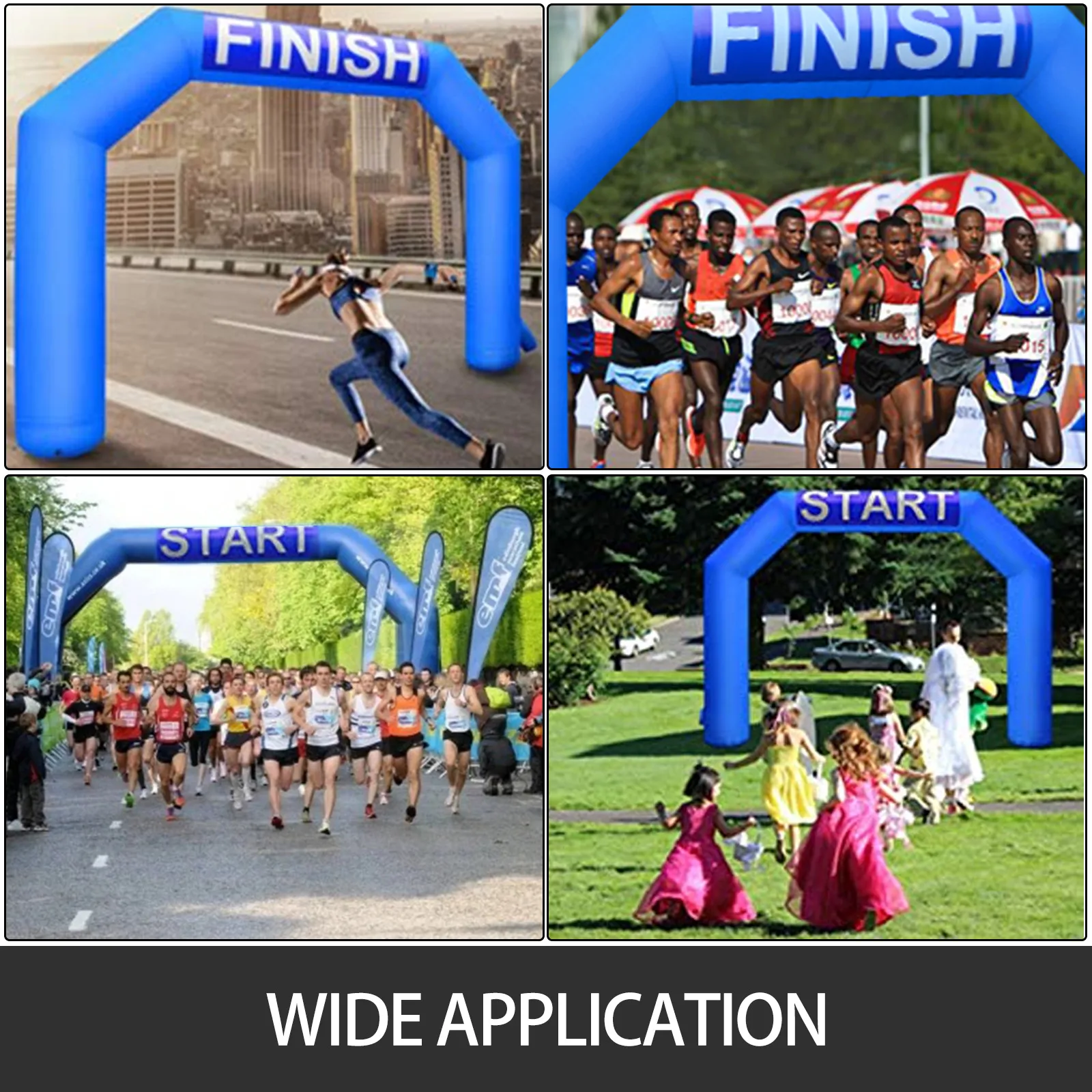VEVOR inflatable arch for finish lines, races, and outdoor events with wide application.