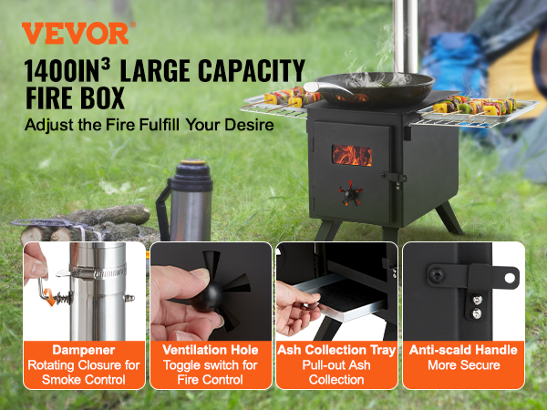 アウトドア 用品　セット売り VEVOR Wood Stove, 86 inch, Alloy Steel Camping Tent Stove