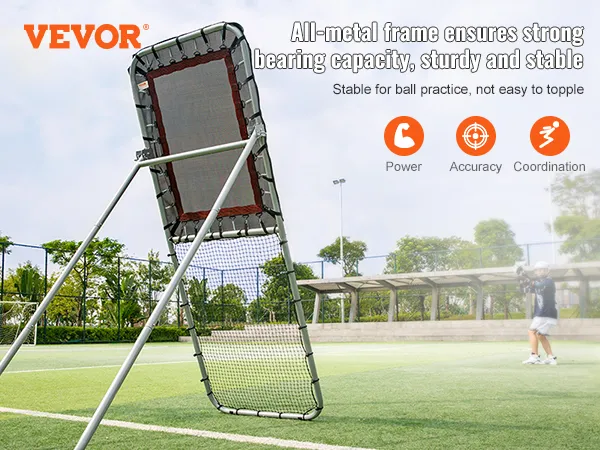 VEVOR Lacrosse-Rebounder mit Ganzmetallrahmen, ideal für Kraft-, Genauigkeits- und Koordinationstraining.