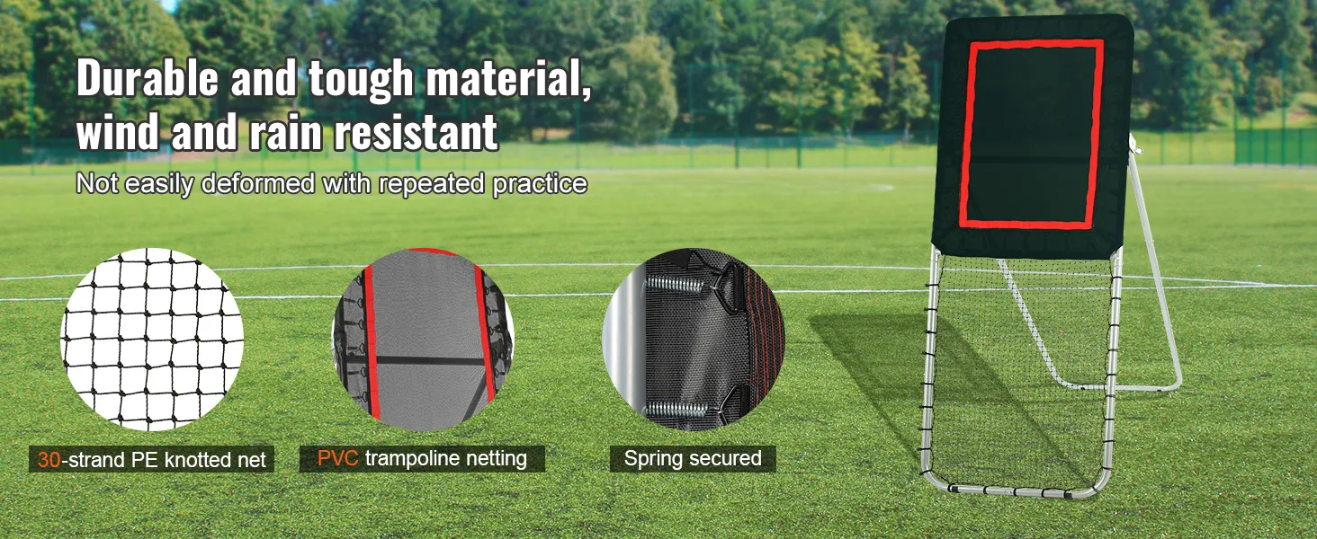 VEVOR Lacrosse-Rebounder für das Feld, mit langlebigem PE-Netz, PVC-Trampolinnetz und federgesichertem Rahmen.