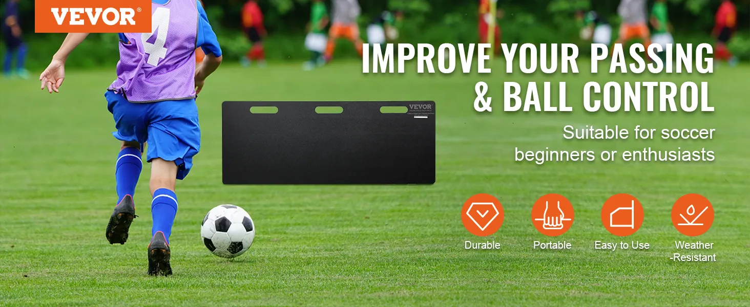 VEVOR soccer rebounder for improving passing and ball control, suitable for beginners or enthusiasts.