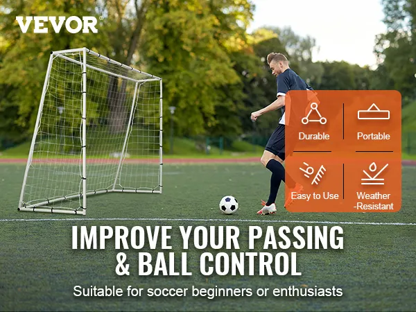 Entrenador de rebote de fútbol VEVOR para mejorar los pases y el control del balón. Ideal para principiantes y entusiastas.