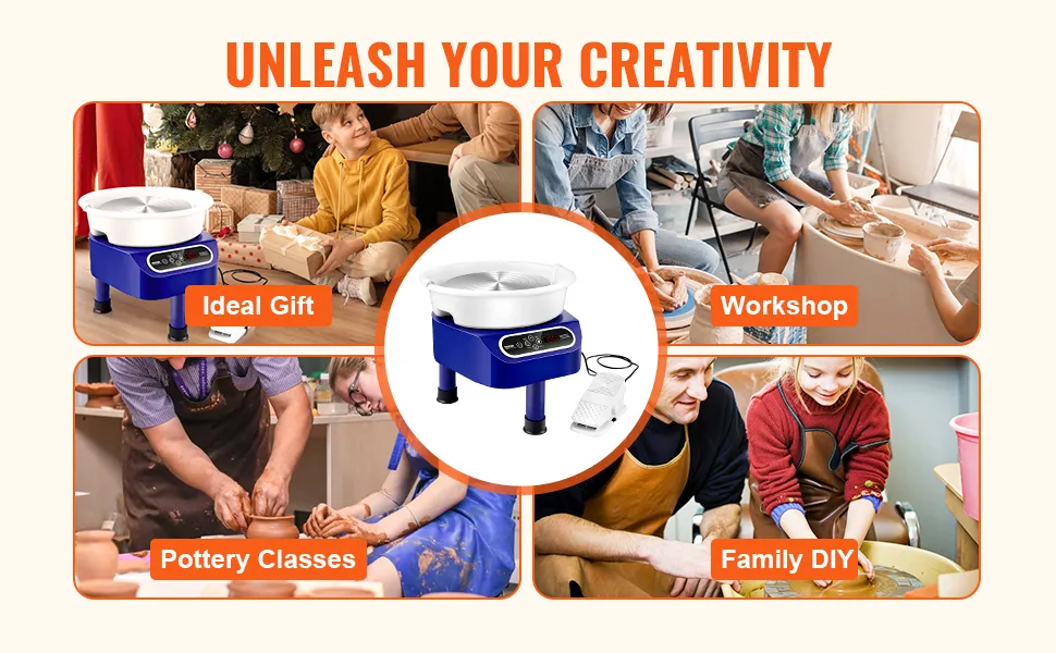 VEVOR pottery wheel for workshops, family diy, pottery classes, and ideal gifts. unleash creativity.