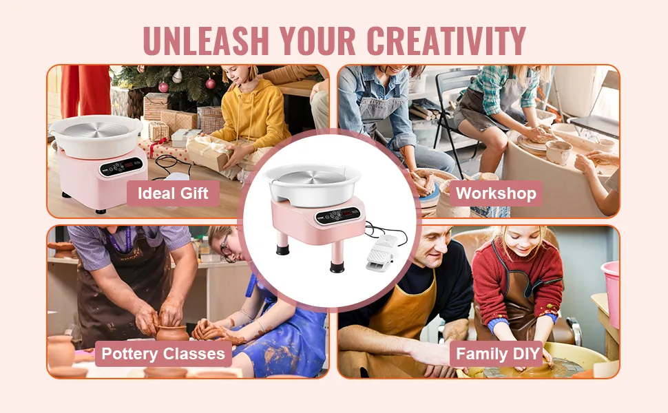 VEVOR pottery wheel for ideal gift, workshops, pottery classes, and family diy projects. unleash creativity.