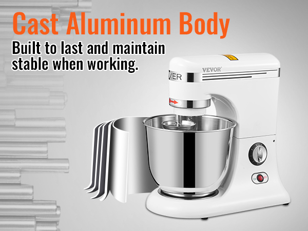 VEVOR 600W Stand Mixer 11-Speed Tilt-Head Dough Mixer 7.4 Qt