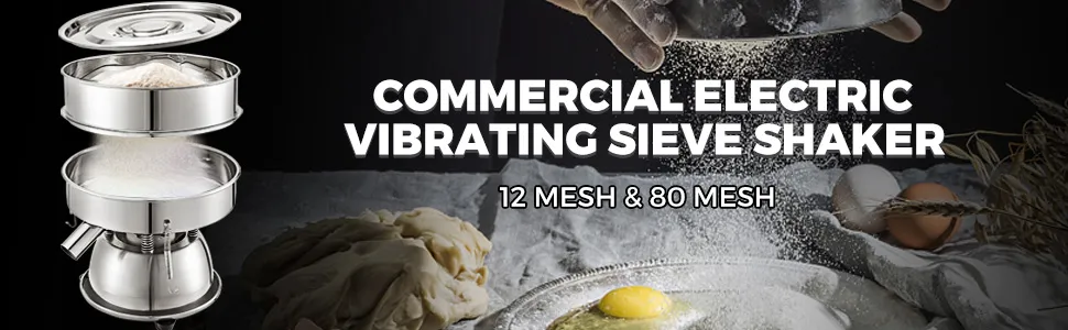 VEVOR sieve shaker, 12 mesh & 80 mesh commercial electric vibrating sieve.