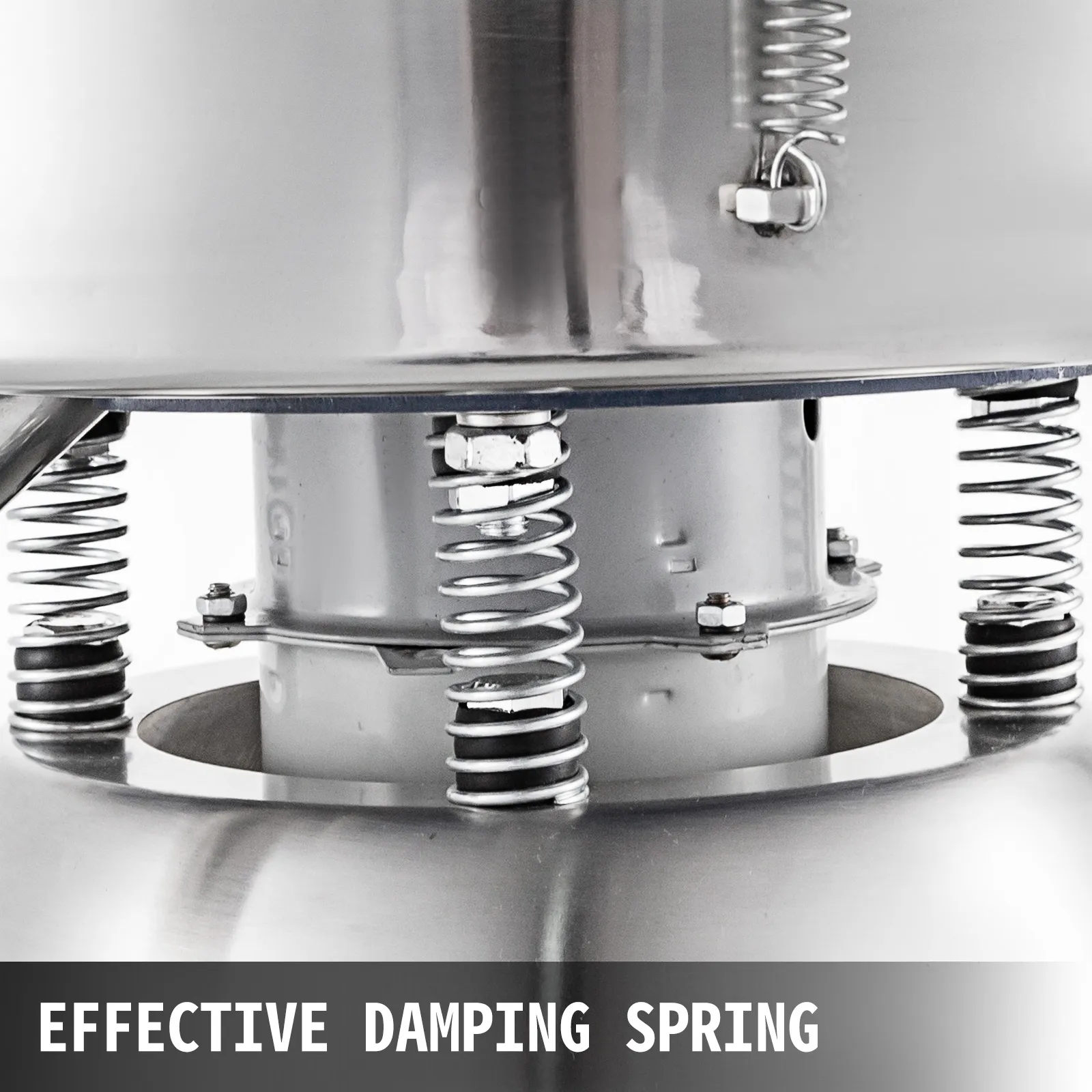 VEVOR sieve shaker damping spring mechanism and sturdy metal structure.