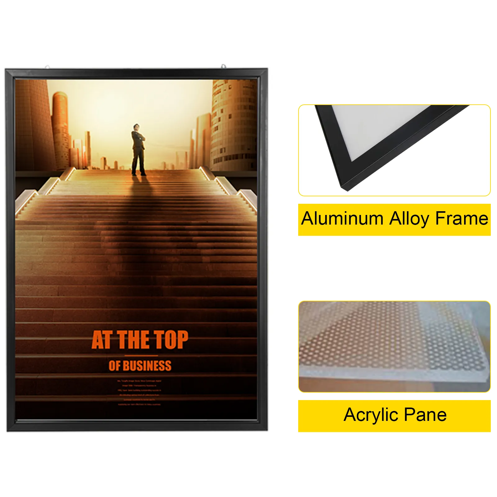 Marco de póster de película LED VEVOR con marco de aleación de aluminio y panel acrílico.