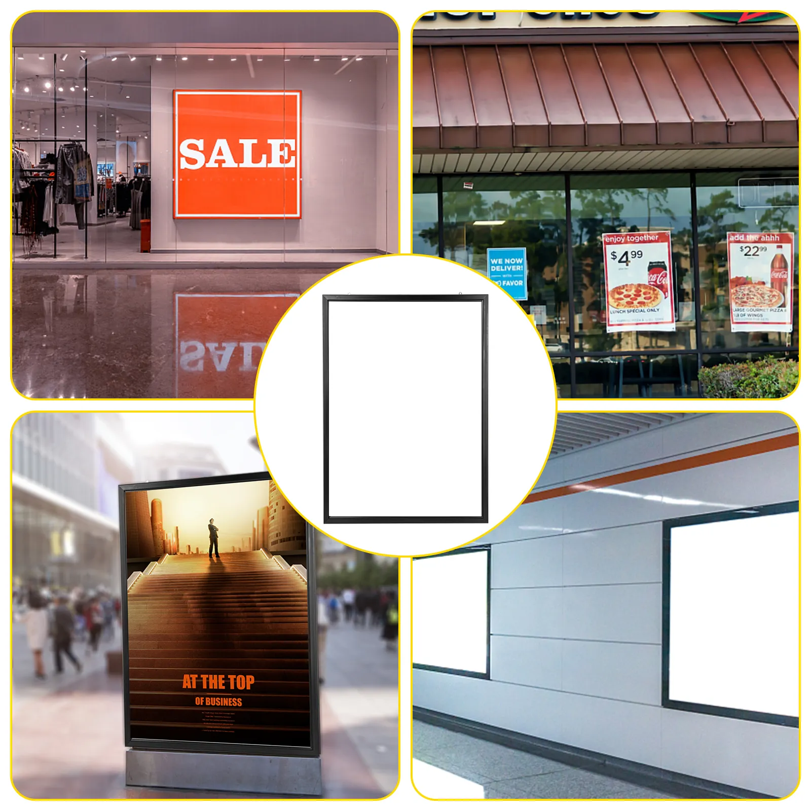 Marco para carteles de películas LED VEVOR para tiendas minoristas, restaurantes, metro y exhibiciones al aire libre.