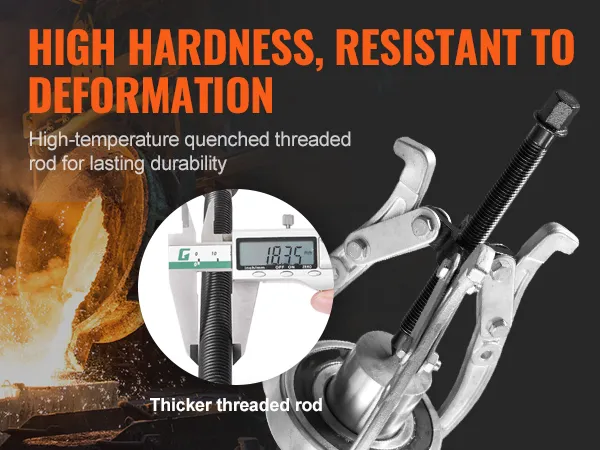 high hardness VEVOR gear puller set with durable, thick threaded rod, and high-temperature resistance.