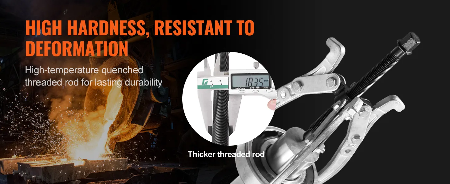 high hardness VEVOR gear puller set with durable, thick threaded rod, and high-temperature resistance.