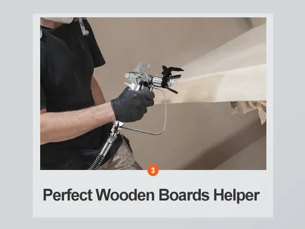 Tablas de madera perfectas pintadas con pulverizador de pintura airless VEVOR, ideales para un acabado suave y eficiente.