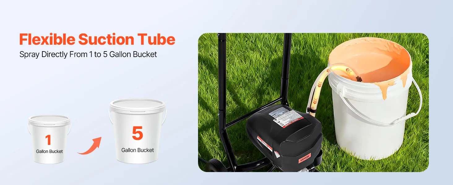 VEVOR Stand Airless Paint Sprayer, 650W, 3000PSI High Pressure Airless Sprayer with Cart, Cleaning Brush, Hose, Extension Rod, Nozzles, Electric Spray Paint Machine for House Exterior and Interior