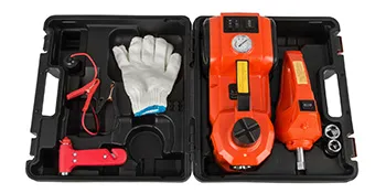 VEVOR electric car jack kit with gloves, power tools, and carrying case.