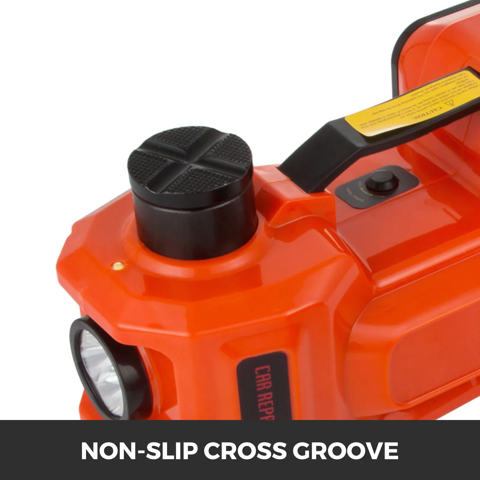 VEVOR electric car jack with non-slip cross groove for safe and efficient lifting.